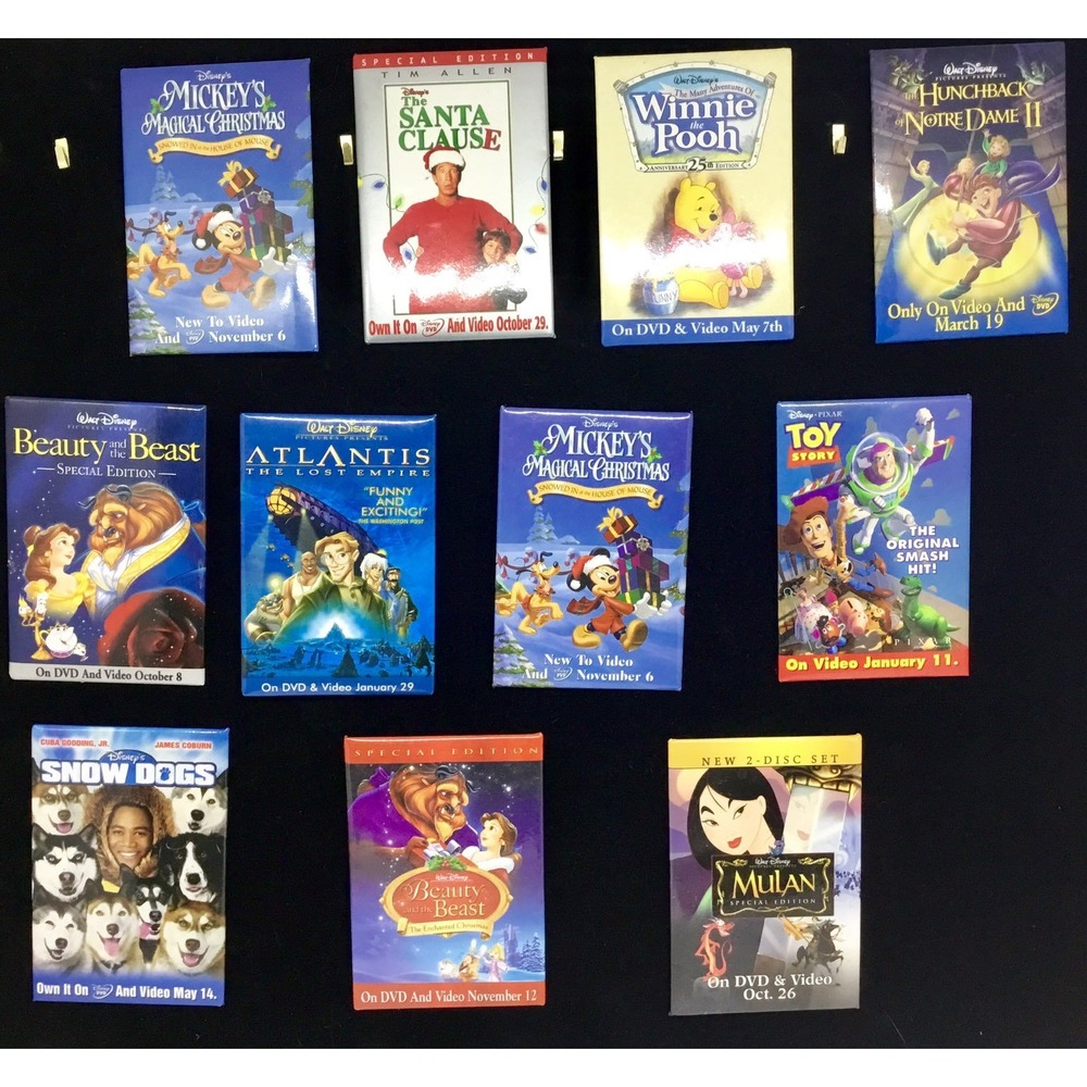 Disney Flatback‎ Promo Pins Video Bundle